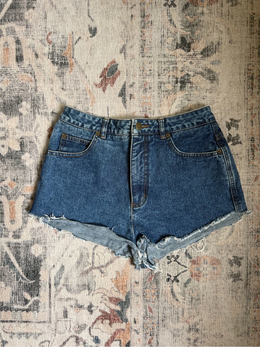 Guess by Marciano Blue Denim Frayed Hem Jean Shorts
